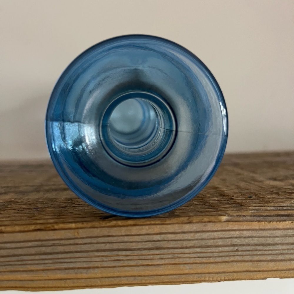 Elegant Blue Bubble Glass Candle Holder - Picture 6 of 6